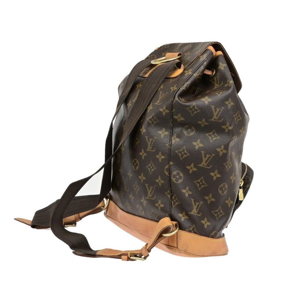 LOUIS VUITTON Montsouris GM Backpack Bag Monogram Leather Brown M51135 15ED904 - Picture 4 of 16